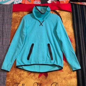 C9 by CHAMPION-auqa blue long sleeve turtleneck pullover ‘VICTORY FLEECE’ jacket